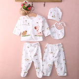 5 Pieces Pajamas Sleeper Set Newborn Infant