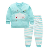 2pcs Kids Baby Boys Girls Clothes Top+Pants Cotton Baby Pajamas Sleepwear