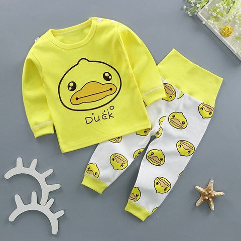 Animal Baby Pajamas Baby Sleeping Gown Cotton Long Sleeve Top+High