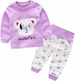 Animal Baby Pajamas Baby Sleeping Gown Cotton Long Sleeve Top+High