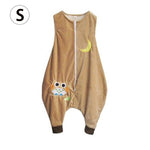 Cute Infant Sleeveless Vest Flannel Leg Sleeping Clothing Clothes Anti-Kick Warm Pajamas Baby Soft Sleeping Clothes