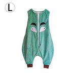 Cute Infant Sleeveless Vest Flannel Leg Sleeping Clothing Clothes Anti-Kick Warm Pajamas Baby Soft Sleeping Clothes