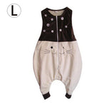 Cute Infant Sleeveless Vest Flannel Leg Sleeping Clothing Clothes Anti-Kick Warm Pajamas Baby Soft Sleeping Clothes