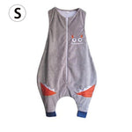 Cute Infant Sleeveless Vest Flannel Leg Sleeping Clothing Clothes Anti-Kick Warm Pajamas Baby Soft Sleeping Clothes