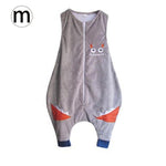 Cute Infant Sleeveless Vest Flannel Leg Sleeping Clothing Clothes Anti-Kick Warm Pajamas Baby Soft Sleeping Clothes