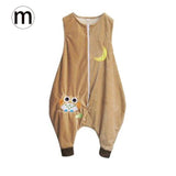 Cute Infant Sleeveless Vest Flannel Leg Sleeping Clothing Clothes Anti-Kick Warm Pajamas Baby Soft Sleeping Clothes