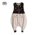 Cute Infant Sleeveless Vest Flannel Leg Sleeping Clothing Clothes Anti-Kick Warm Pajamas Baby Soft Sleeping Clothes