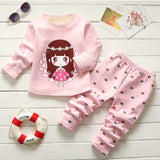 Autumn winter baby girls pajamas clothing sets infant boys cotton cartoon suit children baby comfortable home clothing outfits