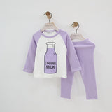 birthday tee Boys and girls clothing set autumn pajamas set female baby two-piece pajamas children's clothing tide