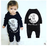 Baby romper Spring cotton Baby boys girls clothes One piece Jumpsuits TO THE MOON and NO SLEEP Printed