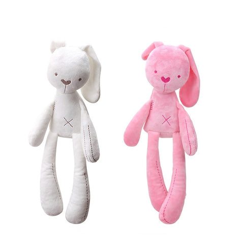 Pink/White 40cm Baby Rabbit Sleeping Comfort Doll Plush Toys Smooth Obedient Rabbit Sleep Calm Doll