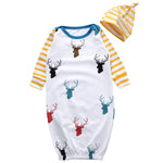 Cotton Newborn Infant Baby Girl Boy Sleepwear & Robes Clothes With Hat Outfits Set