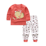 Newborn Children Cotton Sleepwear 0-2Y Kid Clothes Baby Girls Boys Pajamas Suit Infant Cartoon Print Nightwear Sleep Sets Pyjama