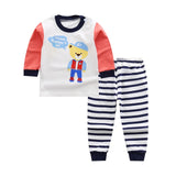 Newborn Children Cotton Sleepwear 0-2Y Kid Clothes Baby Girls Boys Pajamas Suit Infant Cartoon Print Nightwear Sleep Sets Pyjama