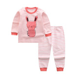 Newborn Children Cotton Sleepwear 0-2Y Kid Clothes Baby Girls Boys Pajamas Suit Infant Cartoon Print Nightwear Sleep Sets Pyjama