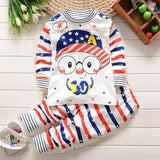 2019 cartoon long sleeve T-shirt+Pants 2pcs Baby pajamas sets girl and boys clothes Infant Toddler pijamas