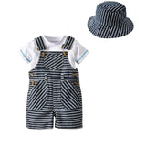 Baby boy clothes Gentleman Rompers + Vest + pants spring Fashion newborn clothing set Baby Suit Bow Tie Conjuntos bebe roupa