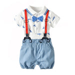 Baby boy clothes Gentleman Rompers + Vest + pants spring Fashion newborn clothing set Baby Suit Bow Tie Conjuntos bebe roupa