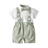 Baby boy clothes Gentleman Rompers + Vest + pants spring Fashion newborn clothing set Baby Suit Bow Tie Conjuntos bebe roupa