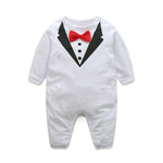 Baby boy clothes Gentleman Rompers + Vest + pants spring Fashion newborn clothing set Baby Suit Bow Tie Conjuntos bebe roupa