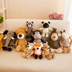 Cute Plush Animal Toy Fox Plush Raccoon Giraffe Orangutan Monkey Tiger Lion Elephant Dog Sweetheart Baby With Sleeping Gift 2019