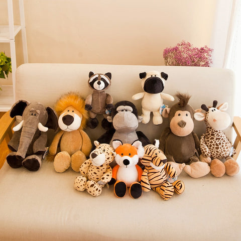 Cute Plush Animal Toy Fox Plush Raccoon Giraffe Orangutan Monkey Tiger Lion Elephant Dog Sweetheart Baby With Sleeping Gift 2019