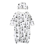 Baby Gowns Newborn Girls Boys Cartoon Pattern Sleeping Clothes Cotton Sleepwear Gown Robes Clothes With Hat