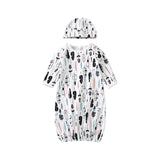 Baby Gowns Newborn Girls Boys Cartoon Pattern Sleeping Clothes Cotton Sleepwear Gown Robes Clothes With Hat